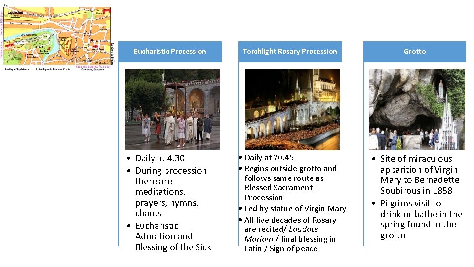 Eucharistic Procession Torchlight Rosary Procession Grotto • Daily at 4. 30 • During procession Eucharistic Procession Torchlight Rosary Procession Grotto • Daily at 4. 30 • During procession