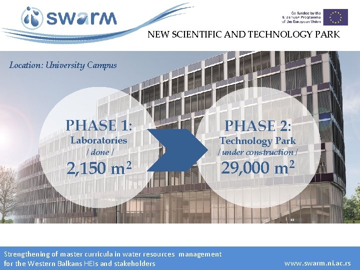 NEW SCIENTIFIC AND TECHNOLOGY PARK Location: University Campus PHASE 1: Laboratories / done /