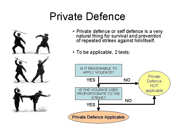 Private Defence • Private defence or self defence is a very natural thing for