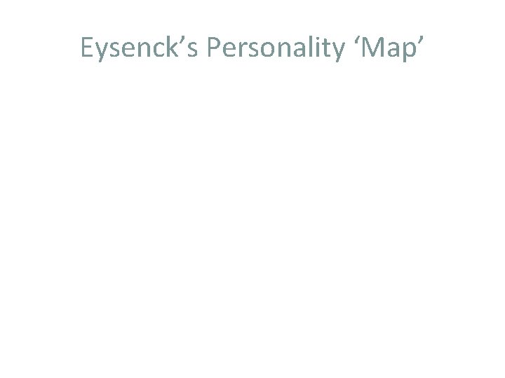 Eysenck’s Personality ‘Map’ 