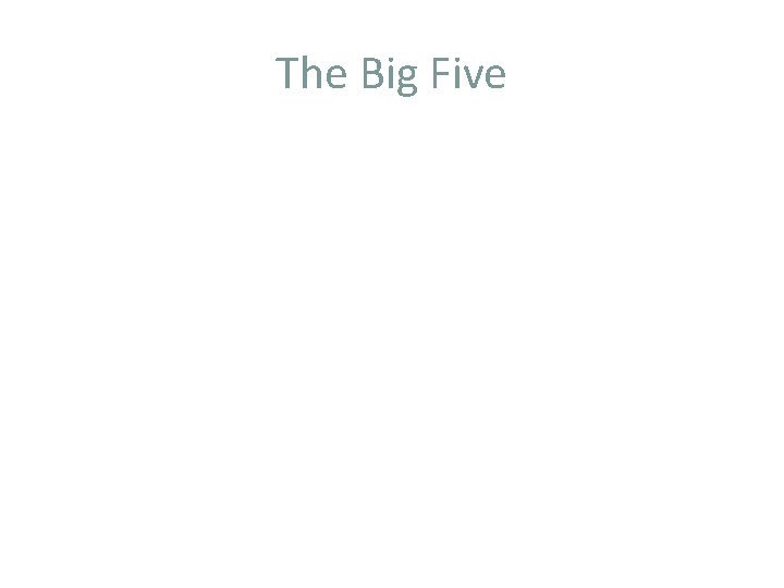 The Big Five 