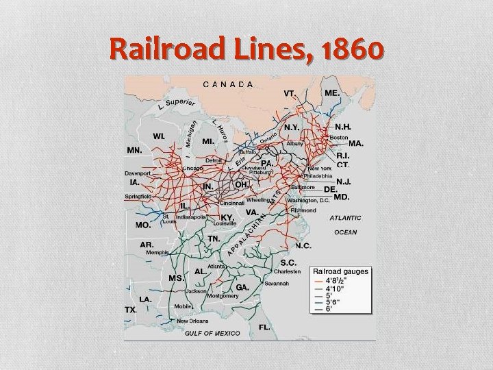 Railroad Lines, 1860 