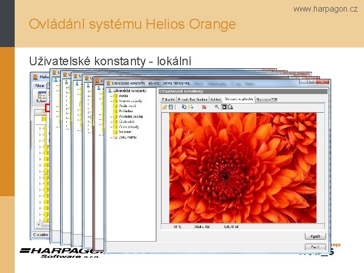 www. harpagon. cz Ovládání systému Helios Orange Uživatelské konstanty - lokální 