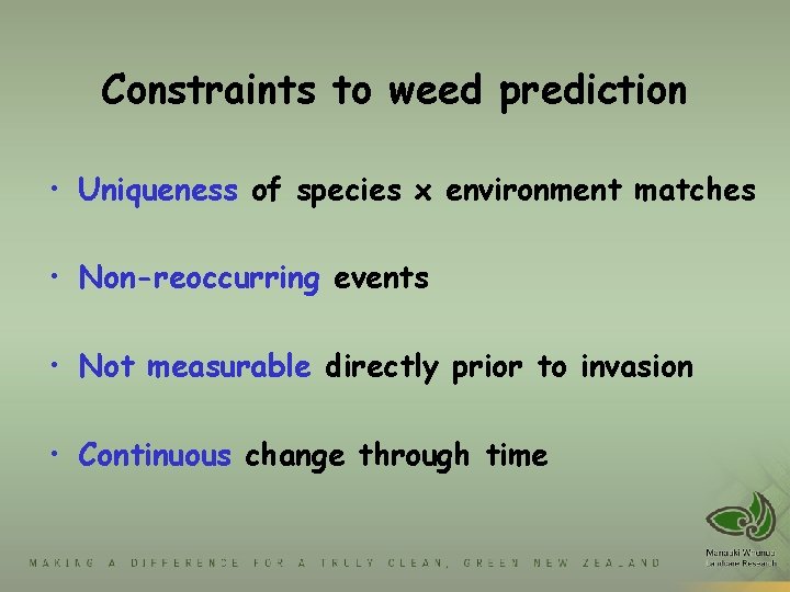 Weed Risk Assessment for nonbotanists Peter A Williams