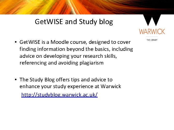 Get. WISE and Study blog • Get. WISE is a Moodle course, designed to