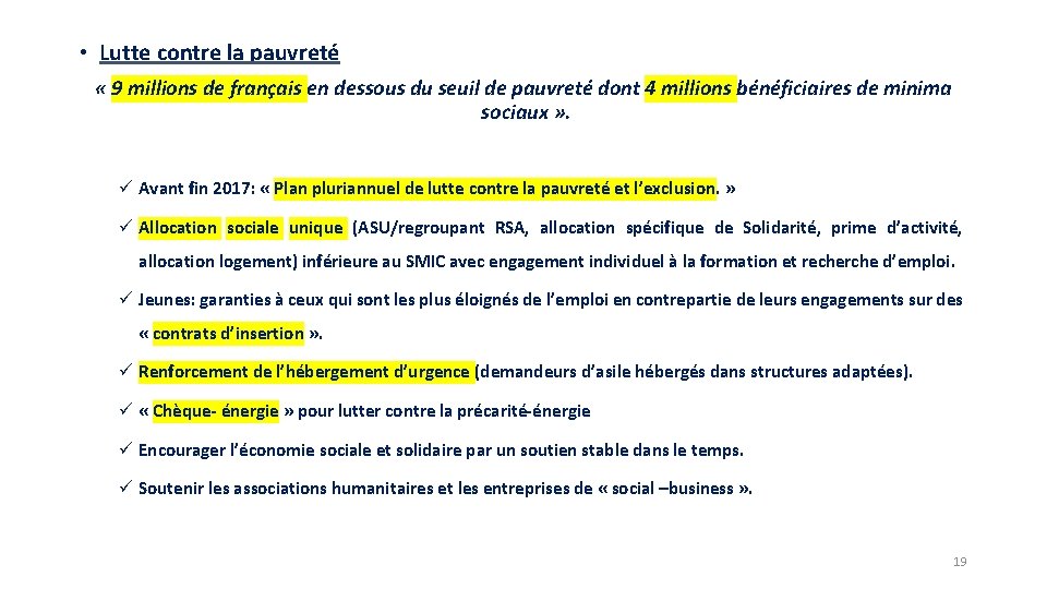  • Lutte contre la pauvreté « 9 millions de français en dessous du