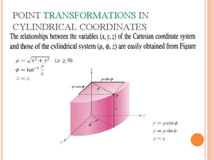 POINT TRANSFORMATIONS IN CYLINDRICAL COORDINATES 