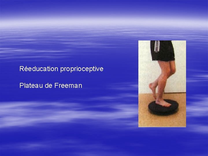 Réeducation proprioceptive Plateau de Freeman 