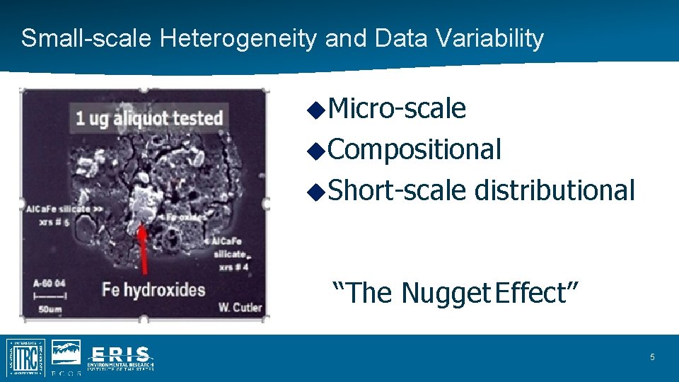 Small-scale Heterogeneity and Data Variability Micro-scale Compositional Short-scale distributional “The Nugget Effect” 5 Small-scale Heterogeneity and Data Variability Micro-scale Compositional Short-scale distributional “The Nugget Effect” 5