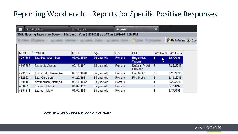 PRAPARE Social Determinants of Health in the EHR