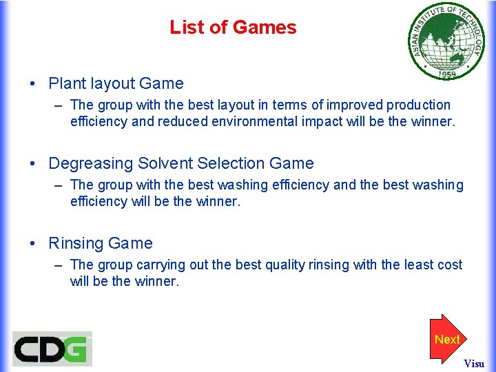 List of Games • Plant layout Game – The group with the best layout List of Games • Plant layout Game – The group with the best layout