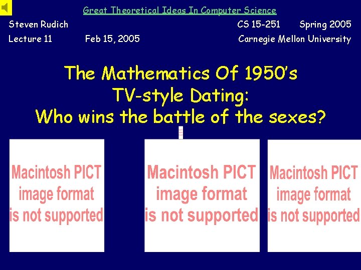 Great Theoretical Ideas In Computer Science Steven Rudich Lecture 11 CS 15 -251 Feb