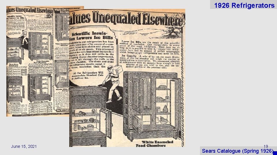 1926 Refrigerators June 15, 2021 19 Sears Catalogue (Spring 1926) 