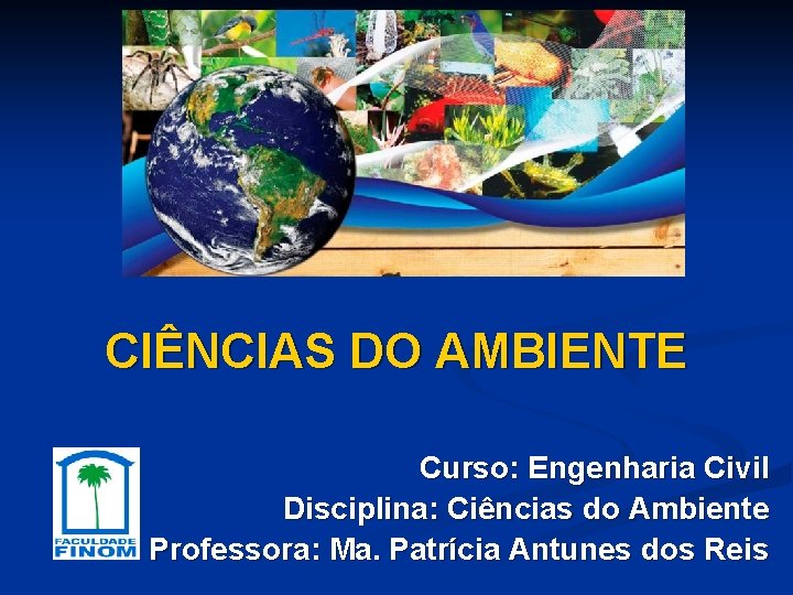 CIÊNCIAS DO AMBIENTE Curso: Engenharia Civil Disciplina: Ciências do Ambiente Professora: Ma. Patrícia Antunes