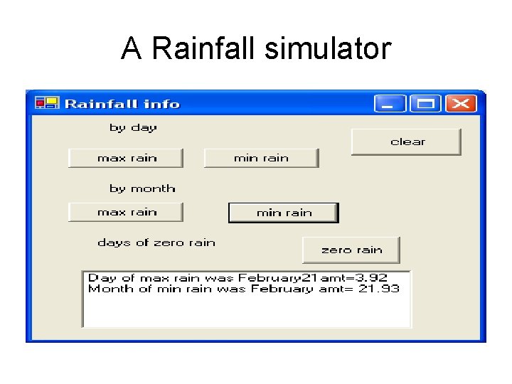 A Rainfall simulator 