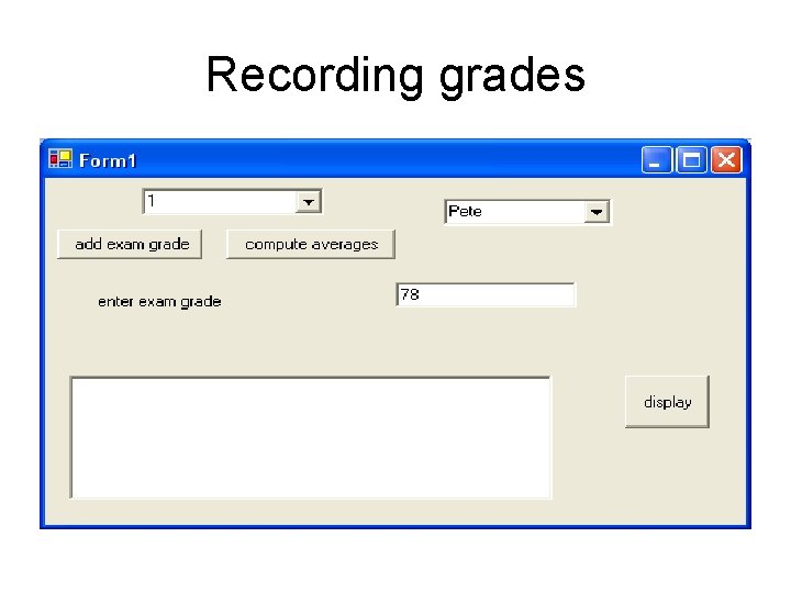 Recording grades 