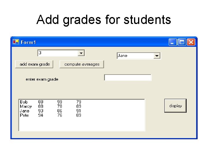 Add grades for students 