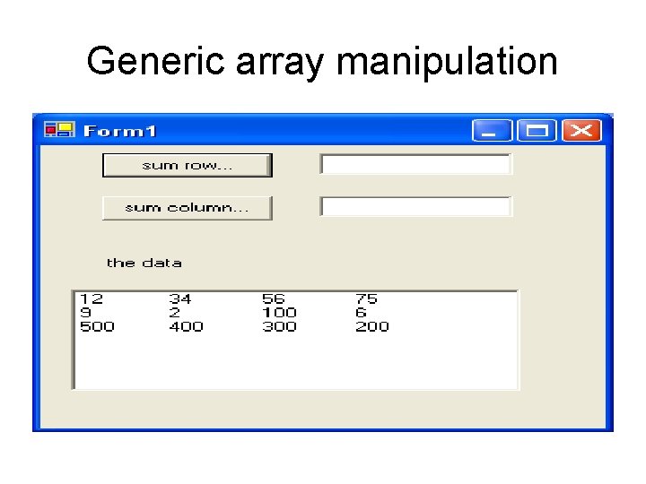 Generic array manipulation 