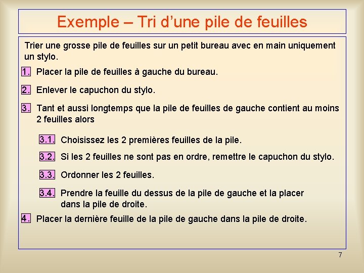 Exemple – Tri d’une pile de feuilles Trier une grosse pile de feuilles sur Exemple – Tri d’une pile de feuilles Trier une grosse pile de feuilles sur
