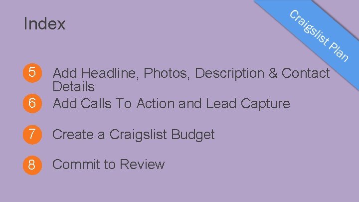 Index 5 6 Add Headline, Photos, Description & Contact Details Add Calls To Action
