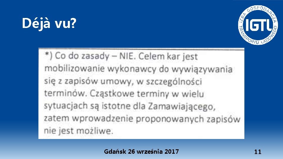Déjà vu? Gdańsk 26 września 2017 11 