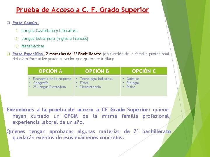 Prueba de Acceso a C. F. Grado Superior q Parte Común: 1. Lengua Castellana
