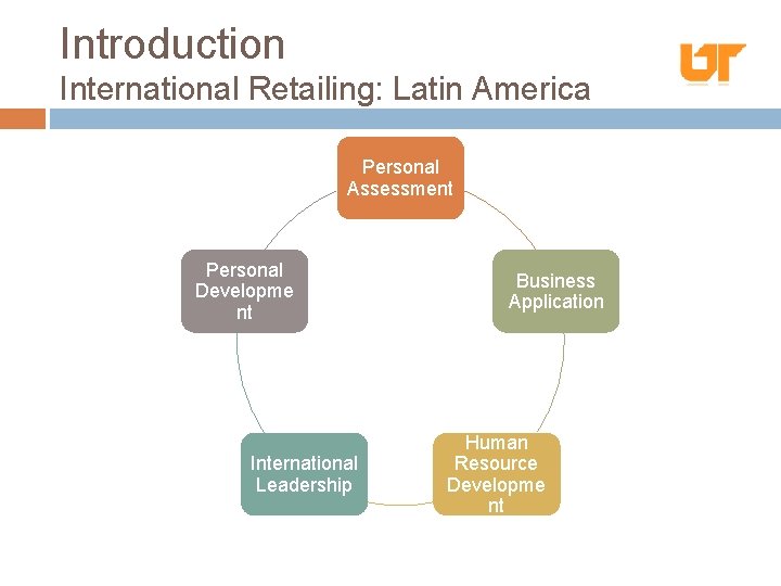 Introduction International Retailing: Latin America Personal Assessment Personal Developme nt International Leadership Business Application