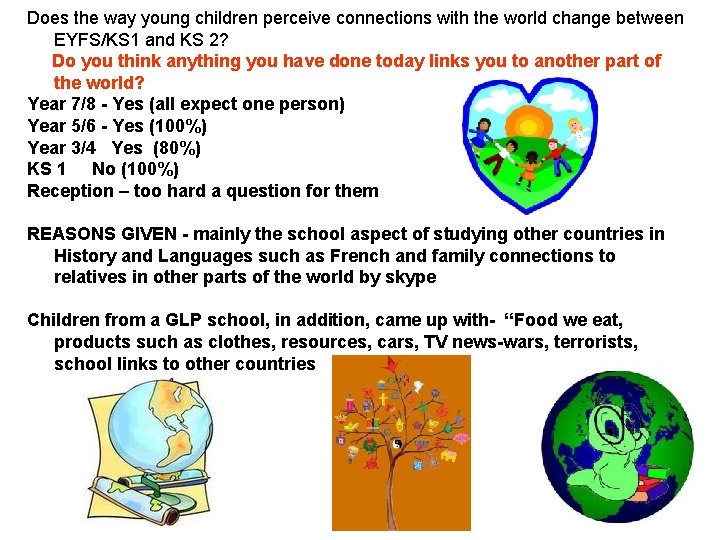 Does the way young children perceive connections with the world change between EYFS/KS 1