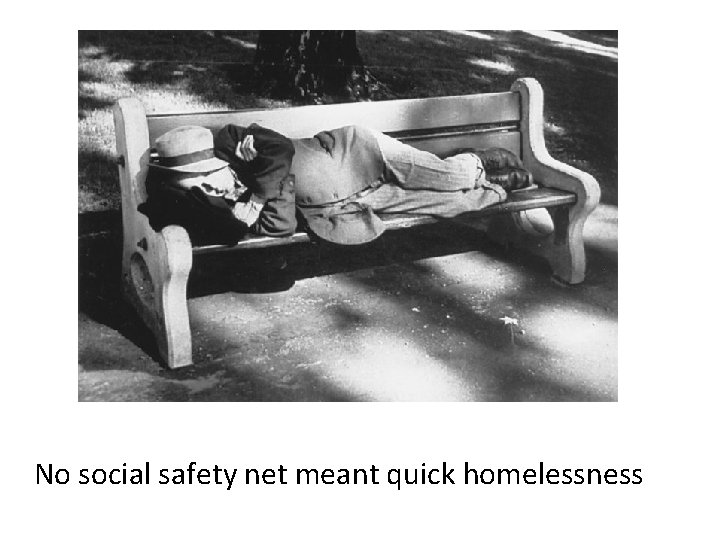 No social safety net meant quick homelessness 