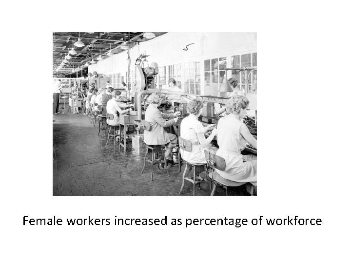 Female workers increased as percentage of workforce 