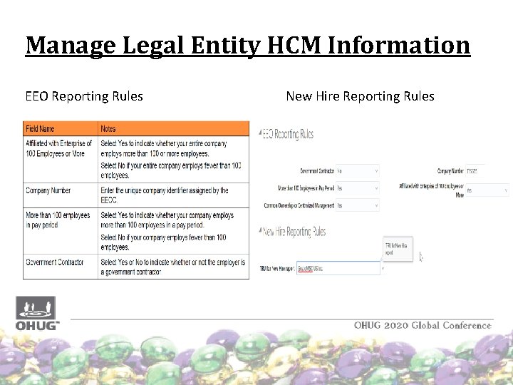 Manage Legal Entity HCM Information EEO Reporting Rules New Hire Reporting Rules Manage Legal Entity HCM Information EEO Reporting Rules New Hire Reporting Rules