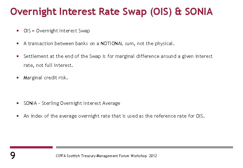Overnight Interest Rate Swap (OIS) & SONIA § OIS = Overnight Interest Swap §