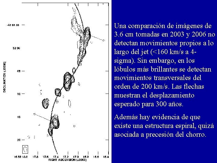 Una comparación de imágenes de 3. 6 cm tomadas en 2003 y 2006 no