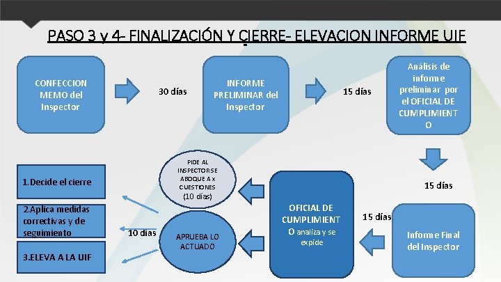 PASO 3 y 4 - FINALIZACIÓN Y CIERRE- ELEVACION INFORME UIF CONFECCION MEMO del