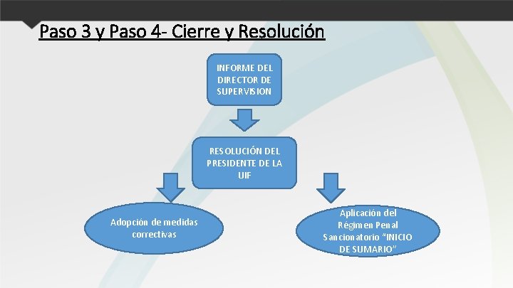 Paso 3 y Paso 4 - Cierre y Resolución INFORME DEL DIRECTOR DE SUPERVISION