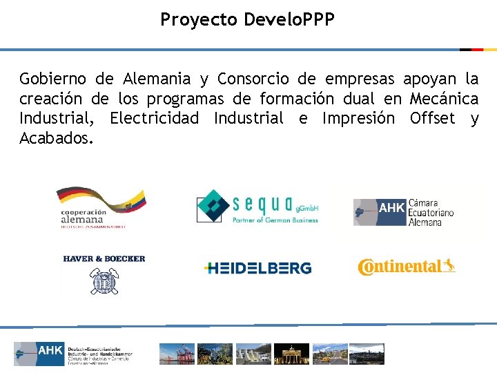 Proyecto Develo. PPP Gobierno de Alemania y Consorcio de empresas apoyan la creación de