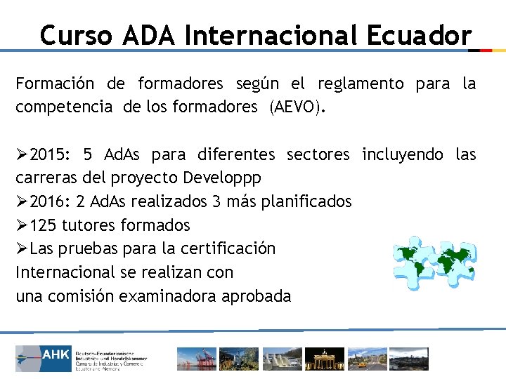 Curso ADA Internacional Ecuador Formación de formadores según el reglamento para la competencia de