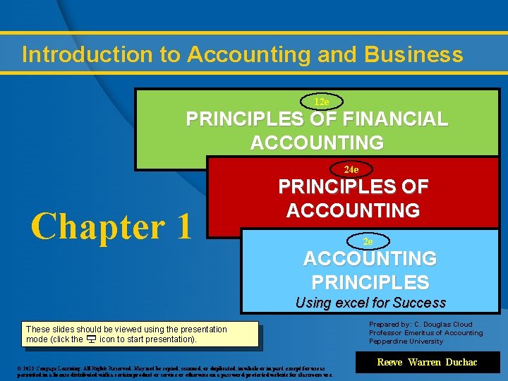 Introduction to Accounting and Business 12 e PRINCIPLES OF FINANCIAL ACCOUNTING 24 e Chapter