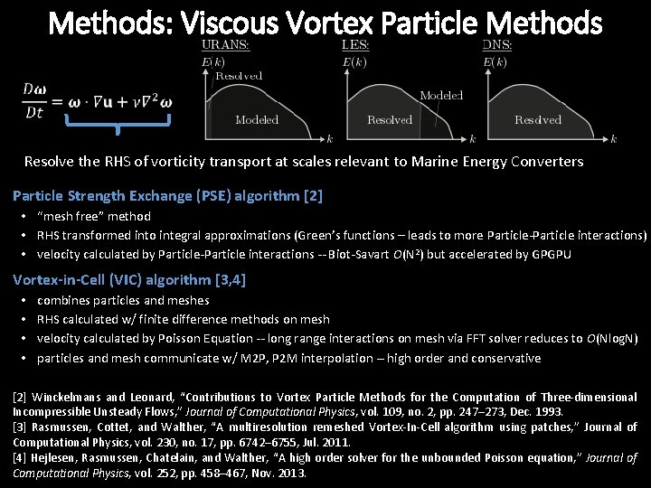 Methods: Viscous Vortex Particle Methods Resolve the RHS of vorticity transport at scales relevant