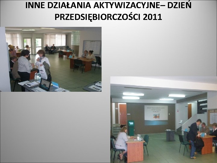 INNE DZIAŁANIA AKTYWIZACYJNE– DZIEŃ PRZEDSIĘBIORCZOŚCI 2011 