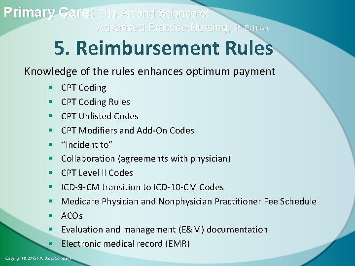 Primary Care: The Art and Science of Advanced Practice Nursing, 4 th Edition 5.