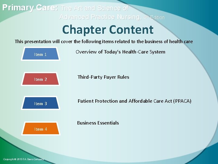 Primary Care: The Art and Science of Advanced Practice Nursing, 4 th Edition Chapter
