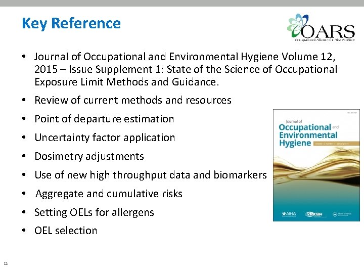 Key Reference • Journal of Occupational and Environmental Hygiene Volume 12, 2015 – Issue