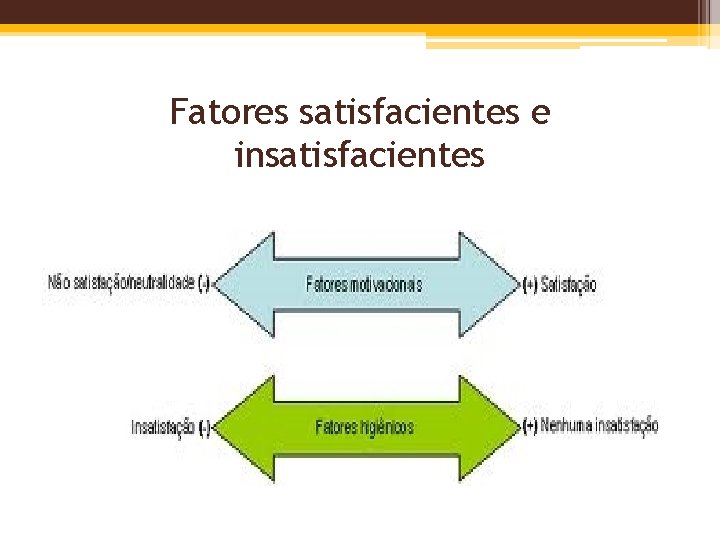 Fatores satisfacientes e insatisfacientes 