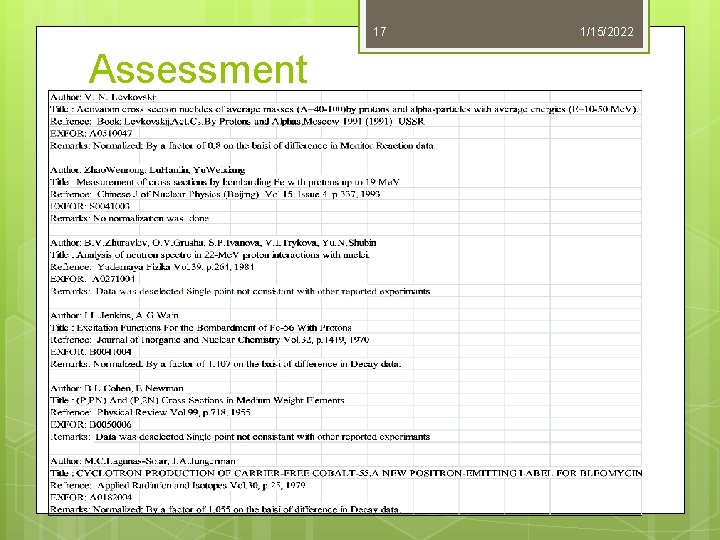 17 Assessment 1/15/2022 