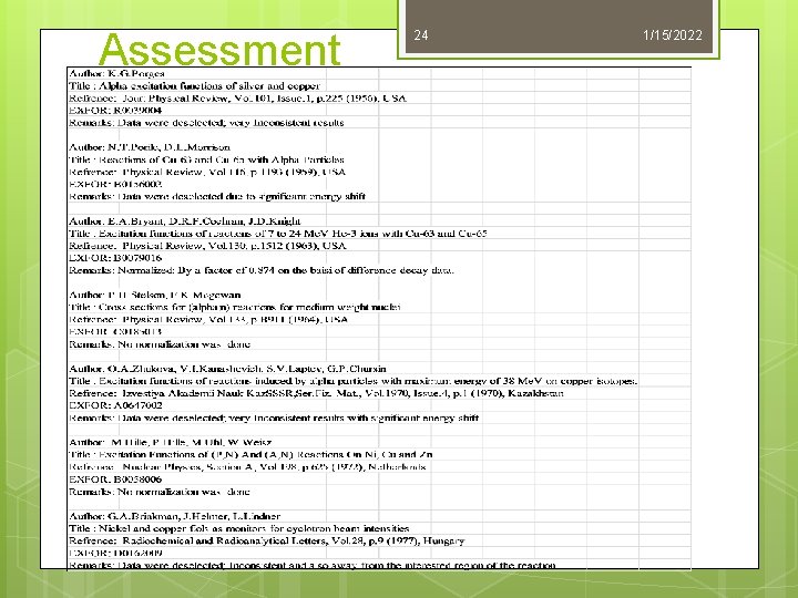Assessment 24 1/15/2022 