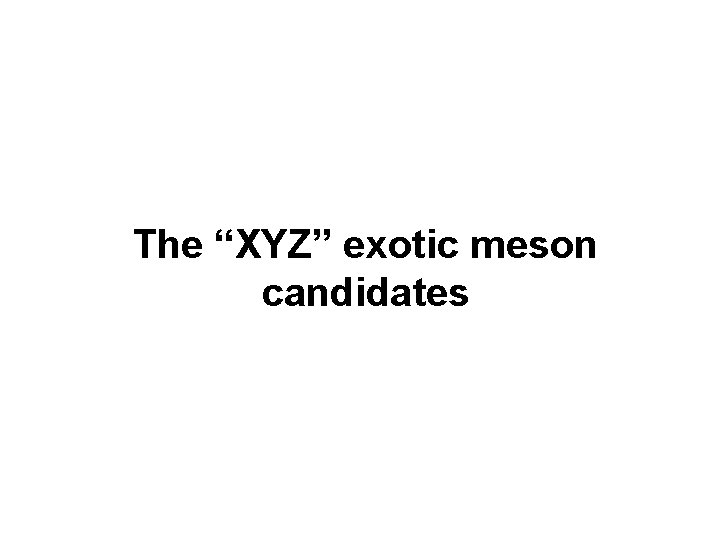 The “XYZ” exotic meson candidates 