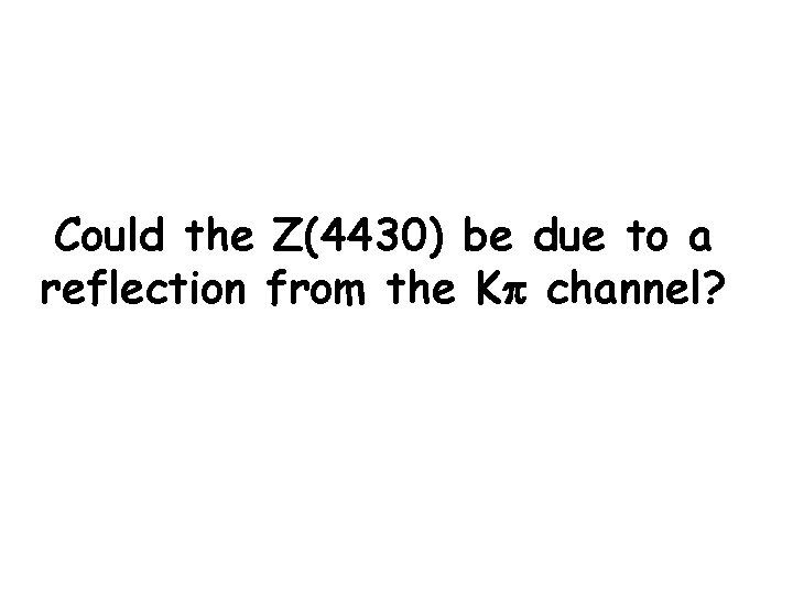 Could the Z(4430) be due to a reflection from the Kp channel? 