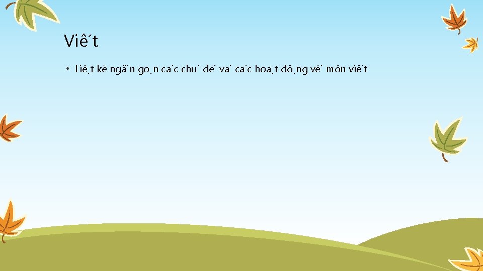 Viê t • Liê t kê ngă n go n ca c chu đê