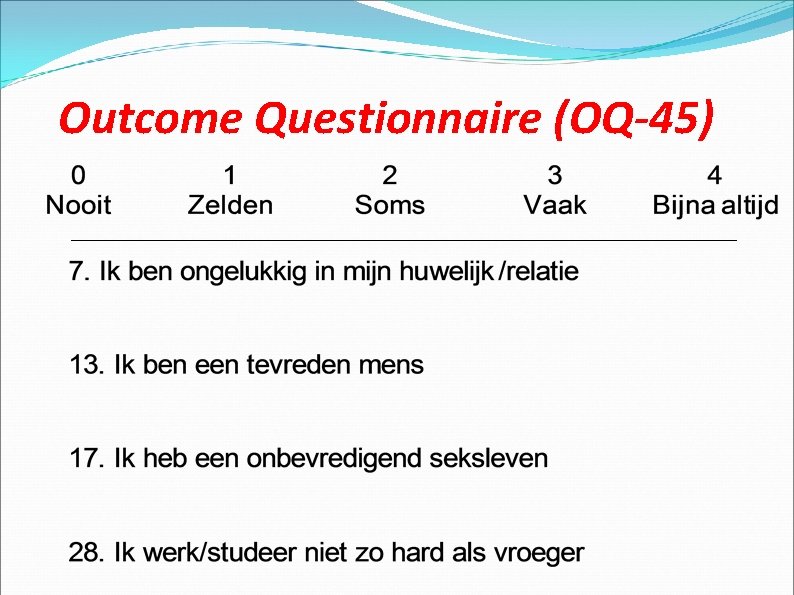 Outcome Questionnaire (OQ-45) 